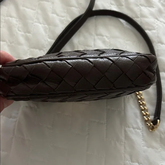 Michael Kors Dark Brown Woven Crossbody Bag - Picture 3 of 10